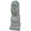 Handmade white marble lion sculpture statue